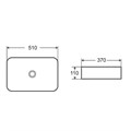 Раковина накладная Azario 510х370х110 прямоугольная, белый глянец (AZ-78570B) AZ-78570B SP