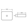 Раковина-чаша Azario 510х405х110 накладная, прямоугольная, черный матовый (AZ-2178-MB) AZ-2178-MB