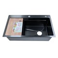 Кухонная мойка AZARIO NAOMI (750*460*220) нержавеющая сталь черный соты (сифон, сифон, корзина, доска) (AZB7546H) AZB7546H