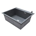 Кухонная мойка AZARIO NICOLE 600х500х220 нержавеющая сталь, в комплекте сифон, диспенсер, коландер, серый (AZG6050N) AZG6050N