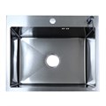 Кухонная мойка AZARIO NICOLE 600х500х220 нержавеющая сталь, в комплекте сифон, диспенсер,коландер, черная сталь (AZB6050N) AZB6050N
