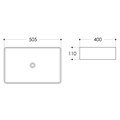 Раковина накладная Azario 505х400х110 прямоугольная, белый глянец (AZ-7050K) AZ-7050K