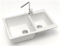 Кухонная мойка AZARIO Grand 765х500х190 двойная, искусственный мрамор, цвет Белый (CS00079900) CS00079900