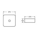 Раковина-чаша Azario 375x375x135 накладная, квадратная, белый глянец (AZ-2283) AZ-2283