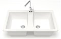 Кухонная мойка AZARIO Elmas 780х500х190 двойная, искусственный мрамор, цвет белый (CS00078329) CS00078329