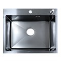 Кухонная мойка AZARIO NICOLE 500х500х220 нержавеющая сталь, в комплекте сифон, диспенсер, черная соты (AZB5050H1) AZB5050H1