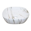 Раковина-чаша Azario 370x370x115 накладная, округлая, светлый мрамор (AZ-2184+M845) AZ-2184+M845