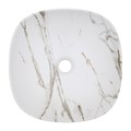 Раковина-чаша Azario 370x370x115 накладная, округлая, светлый мрамор (AZ-2184+M845) AZ-2184+M845