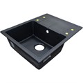 Кухонная мойка AZARIO Tavas 620х480х197 кварцевая, прямоугольная, сифон в комплекте, цвет Черный (CS000976724) CS000976724