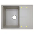 AZARIO кухонная мойка кварцевая Tavas (620х480х197) Песочная (сифон) CS00097672