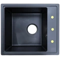 AZARIO кухонная мойка кварцевая Milas (420х480х197) Черная (сифон) CS00097668