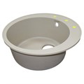 Кухонная мойка AZARIO Sivas 480х480х197 кварцевая, круглая, сифон в комплекте, цвет Песочный (CS00097655) CS00097655