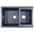 Кухонная мойка AZARIO Ostin 770x510х210 искусственный мрамор, двойная, сифон в комплекте, цвет черный (CS00105244) CS00105244