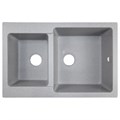 Кухонная мойка AZARIO Ostin 770x510х210 искусственный мрамор, двойная, сифон в комплекте, цвет серый (CS00105243) CS00105243