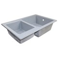 Кухонная мойка AZARIO Ostin 770x510х210 искусственный мрамор, двойная, сифон в комплекте, цвет серый (CS00105243) CS00105243