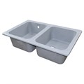 Кухонная мойка AZARIO Alba 780x490x190 двойная, искусственный мрамор, сифон в комплекте, цвет серый (CS00105219) CS00105219