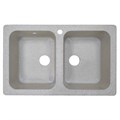 Кухонная мойка AZARIO Alba 780x490x190 двойная, искусственный мрамор, сифон в комплекте, цвет песочный (CS00105218) CS00105218