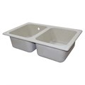 Кухонная мойка AZARIO Alba 780x490x190 двойная, искусственный мрамор, сифон в комплекте, цвет песочный (CS00105218) CS00105218