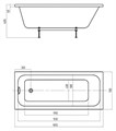 Ванна акриловая AZARIO BELLA прямоугольная 165*70 см (AV.0020165) AV.0020165