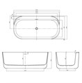 Ванна акриловая Azario WINCHESTER 1690х860х600, в комплекте с сифоном и металлической рамой (WIN17085) WIN17085