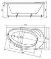 Ванна акриловая AZARIO PAOLINA асимметричная 170*97 см, правосторонняя (AV.0071170) AV.0071170