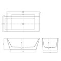 Ванна акриловая Azario LINCOLN 1690х800х580, свободностоящая, в комплекте с сифоном и металлической рамой (LIN17080) LIN17080