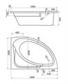 Ванна акриловая Santek Гоа асимметричная 150х100 правосторонняя белая 1.WH11.2.032