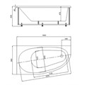 Ванна акриловая AZARIO KAPRIS асимметричная 160*90 см левая (AV0002160) AV.0002160