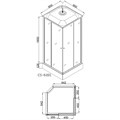 Душевая кабина Loranto CS-6491F 900х900х2150 серая, прозрачное стекло 4мм, поддон 13см, профиль сатин (CS-6491G 90*90*215) CS-6491G 90*90*215