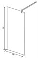 Душевая перегородка LORANTO Walk-in 100х200 регулируемый кронштейн 80-100, прозрачное стекло 8 мм, профиль хром (CS-L1020 100) CS-L1020 100