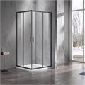 Душевое ограждение AZARIO 1000х1000х2000, БЕЗ ПОДДОНА, прозрачное стекло 6 мм, цвет профиля черный (AZ-ND1142 1000 Black) AZ-ND1142 1000 Black