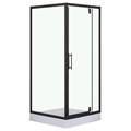 Душевое ограждение LORANTO 90х90х200 R/L с низким поддоном 13см, прозрачное закаленное стекло 6мм, профиль черный (CS-604A 90) CS-604A 90
