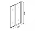 Шторка для ванны Azario MERRIT 1000х1400 раздвижная, прозрачное стекло 5 мм, покрытие EASY CLEAN, цвет профиля серебро (AZ-NF6122 1000) AZ-NF6122 1000