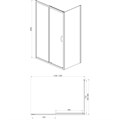 Душевое ограждение AZARIO 1200х800х2000, БЕЗ ПОДДОНА, прозрачное стекло 6 мм, открывание налево, цвет профиля серебро (AZ-ND1131 L 1200) AZ-ND1131 L 1200