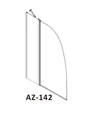 Шторка для ванны Azario BOSTON 100*140 хром, прозрачное стекло 6 мм (AZ-142) AZ-142