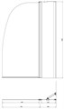 Шторка для ванны Azario BOSTON 100*140 хром, прозрачное стекло 6 мм (AZ-142) AZ-142