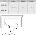 Шторка для ванны Ravak CVS2-100 правая, профиль хром, стекло прозрачное 7QRA0C00Z1
