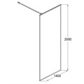 Душевая перегородка AZARIO RICHMOND 6310 Walk-in 1400x2000 прозрачное стекло 6 мм, цыет профиля серебро (AZ-NAG 6310 1400) AZ-NAG 6310 1400