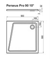 Душевой поддон Ravak PERSEUS PRO-90 10° белый XA057701010