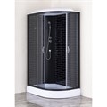 Душевая кабина Loranto 120х80х215 левосторонняя, поддон 13см, черный кирпичный узор, прозрачное стекло 4мм, профиль черный (CS6612013LGB120) CS-66120-13L GB 120