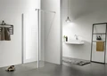Душевая перегородка Azario CHICAGO 900х1950 прозрачное стекло 8 мм, покрытие EASY CLEAN, подвижная доп.перегородка 30 см, цвет профиля серебро (AZ-NAR6321 900) AZ-NAR6321 900