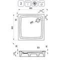 Поддон для душа Ravak Galaxy/Perseus EX акриловый 80х80  Белый (A024401310) A024401310