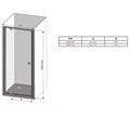 Душевая дверь Ravak Pivot PDOP1-90 распашная, стекло Transparent, профиль Черный  (03G70300Z1) 03G70300Z1