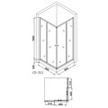 Душевое ограждение Loranto CS-311 800х800х1975 в комплекте с поддоном, матовое стекло 6 мм., профиль хром (CS-311 80) CS-311 80