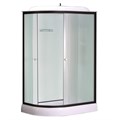 Душевая кабина Loranto 1200х800х2150 правосторонняя, белое заднее стекло, поддон 14 см, прозрачное стекло 4 мм, профиль черный (CS-877EBTM/W-120) CS-877EBTM/W-120