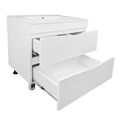 Комплект Тумба Loranto Santorini 70 710х460х810 напольная, с раковиной Leon, Белый Глянец (CS00086973) CS00086973