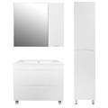 Комплект Тумба Loranto Santorini 70 710х460х810 напольная, с раковиной Leon, Белый Глянец (CS00086973) CS00086973