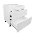 Комплект Тумба Loranto Santorini 60 610х460х810 напольная, с раковиной Leon, Белый Глянец (CS00086972) CS00086972