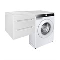 Комплект тумба Loranto Палермо 120/2 подвесная, под стиральную машинку (60), с раковиной Изабелла 120, левая, белая (CS00093191) CS00093191