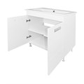 Комплект Тумба Loranto Дина 750х470х725 напольная, с раковиной Элина 75, белый (CS00089899) CS00089899